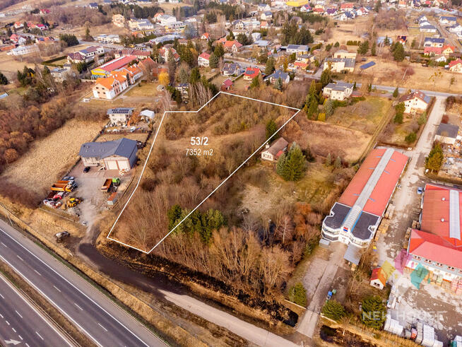 Działka inwestycyjna, S7, MPZP, media 7 352 m2