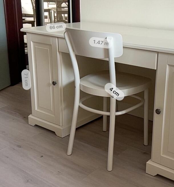 IKEA LIATORP biurko + krzesło gięte – zestaw biały