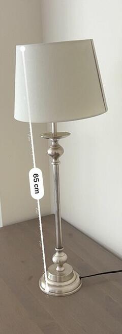 Lampka stołowa srebrna z abażurem - 65 cm