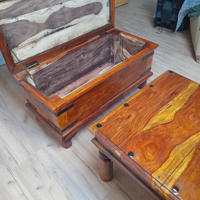 Antyczne Kolonialne stolik, skrzynia Odnowione