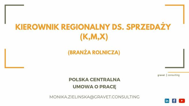 KIEROWNIK REGIONALNY DS. SPRZEDAŻY (K,M,X)