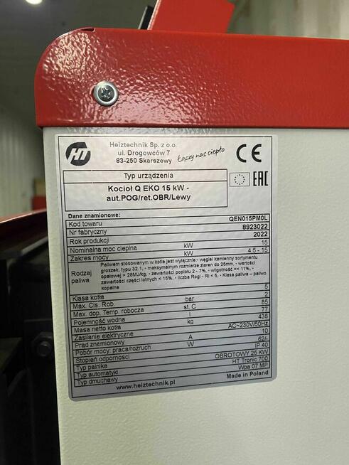 Nowy kocioł HEIZTECHNIK Q EKO 15kW | podajnikowy | ekogroszek