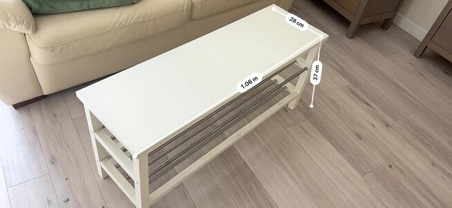 IKEA TJUSIG - ławka z półką na buty, biała 108 cm