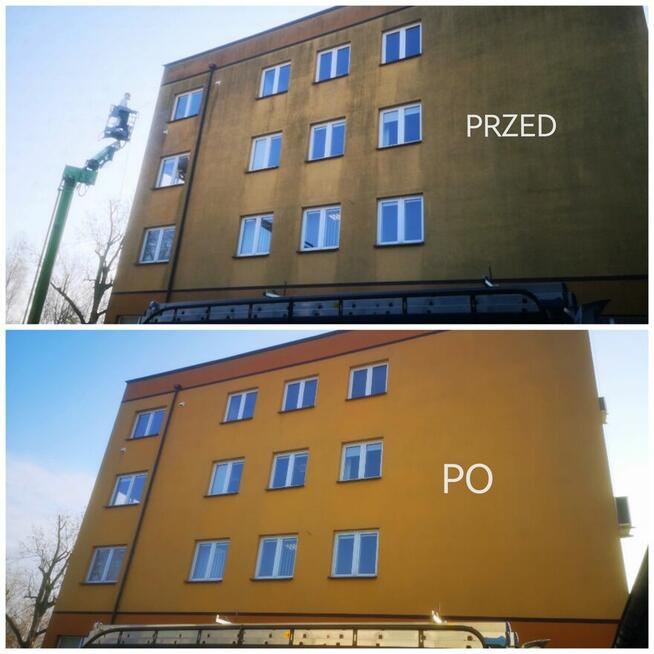 Mycie dachów elewacji kostki brukowej przeszkleń
