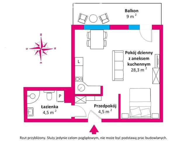 Atrakcyjne mieszkanie w nadmorskiej dzielnicy