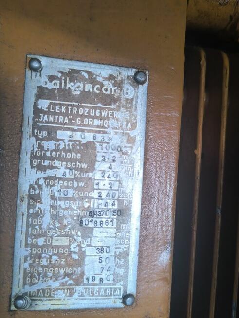 Sprzedam Wciągnik Łańcuchowy Balkancar 1 t