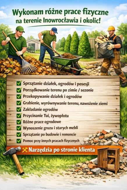 PRACE FIZYCZNE WYKONAM RÓŻNE ZAPRASZAM