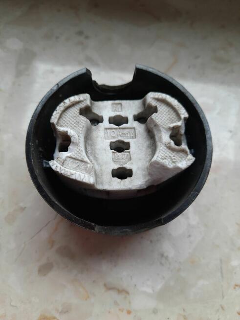 Stare gniazdko bez uziemienia 10 Amp bakelit loft natynkowe