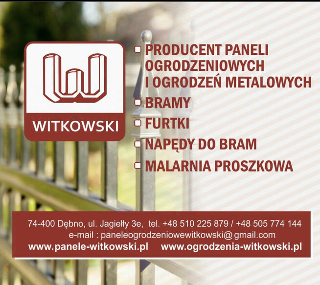 PANELE OGRODZENIOWE-FIRMA WITKOWSKI