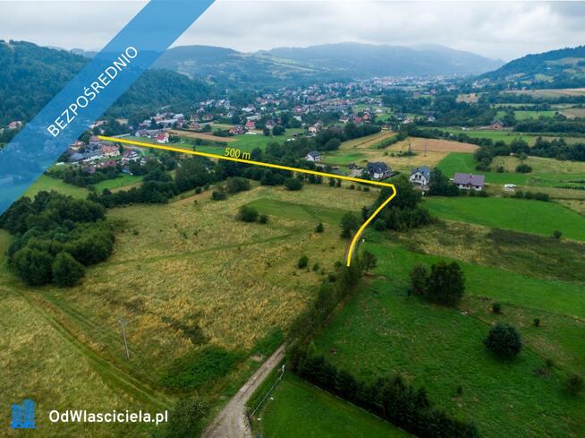 Sprzedam działkę budowlaną 1004m2 w górach, Gm. Kamienica, powiat limanowski,woj. małopolskie