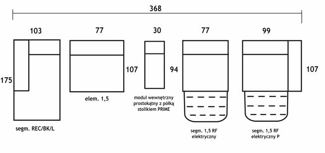 Narożnik Bydgoskie Meble model MIA, elekt. fotele jak nowy