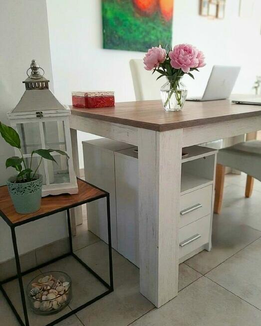 Stół | 180x90 cm | Dąb Sonoma/Biały – Stan Doskonały