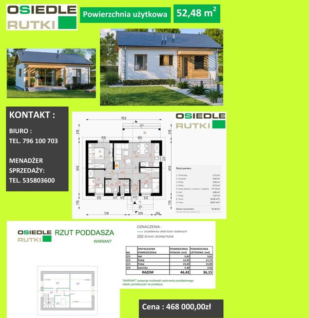 Domy od 52 do 152m2 - różny przedział cenowy