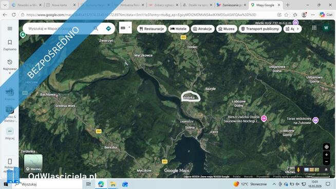 Działka BUDOWLANA, Bieszczady, Bóbrka, k. SOLINA