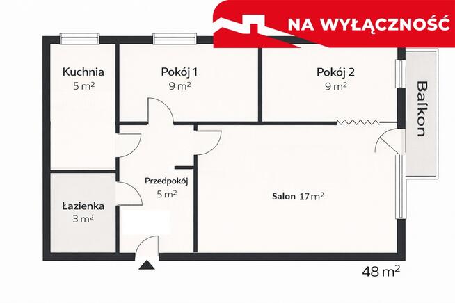 Lublin, Mieszkanie, 3 pokoje, 48,1 m2, ul. Rymwida