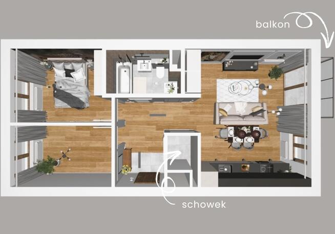 ✩ 3 pokoje ✩ BALKON ✩ blok 2017r ✩ KLIMATYZACJA ✩