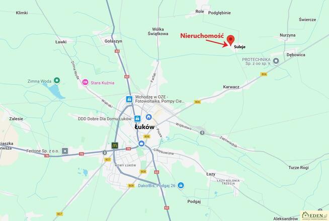 Działka budowlana Suleje gm. Łuków