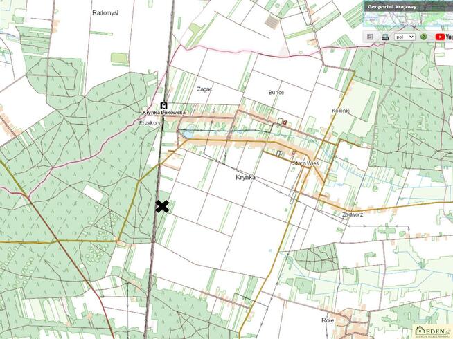 Działka budowlana Krynka gm. Łuków