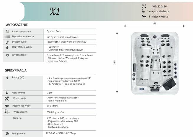 Wanna ogrodowa 3 osobowa EU SPA jacuzzi ogrodowe całoroczne