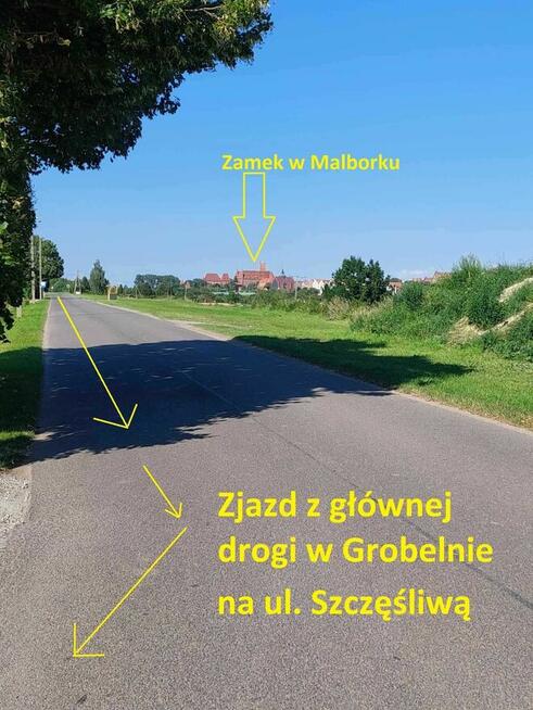 Działka budowlana z Warunkami Zabudowy Grobelno koło Malborka