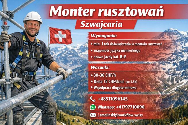 Praca na rusztowaniach w SZWAJCARII