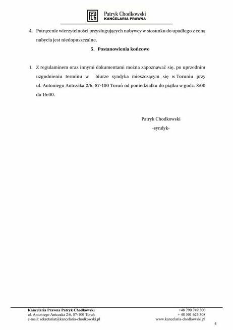 Syndyk sprzeda 15 udziałów w spółce HYDRO-INSTAL