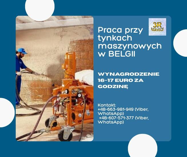 Praca Tynki maszynowe BELGIA