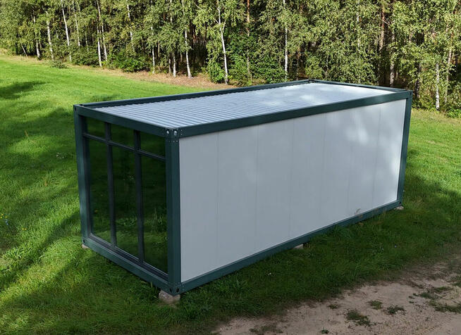 Kontener biuro socjalny z przeszkleniem