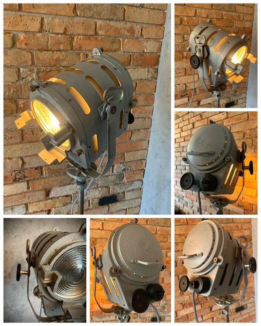 Lampa podłogowa teatralno filmowa PRL Vintage loft