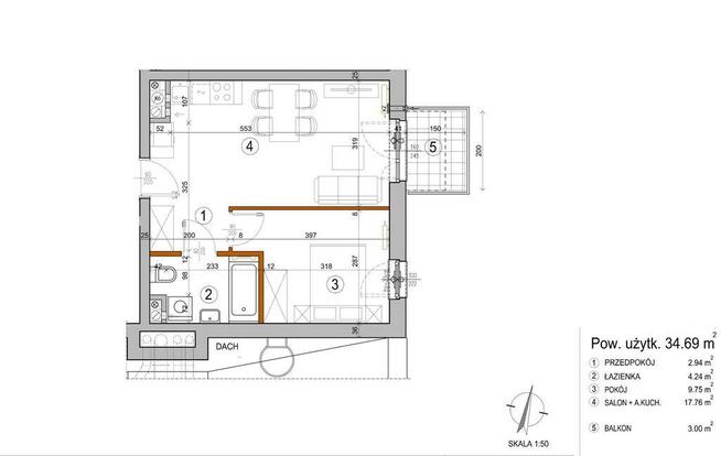 2. pokojowe 34,69 m2, idealne dla pary