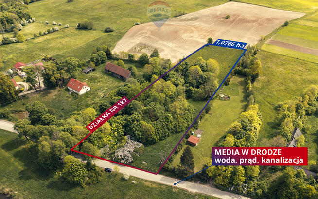Działka inwestycyjna 1,07 ha w sąsiedztwie jeziora
