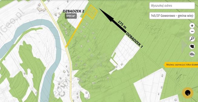 OSTATNIA Działka Dzbądzek JEZIORO RZEKA Narew