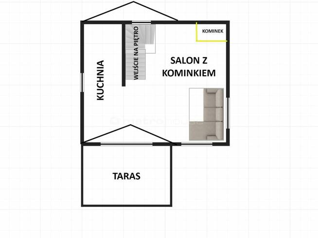 Dom rekreacyjny w lesie nad potokiem.