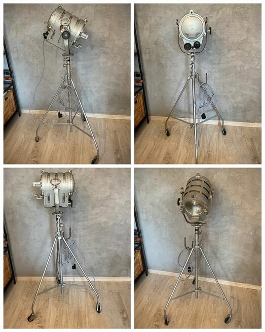 Lampa podłogowa teatralno filmowa PRL Vintage loft