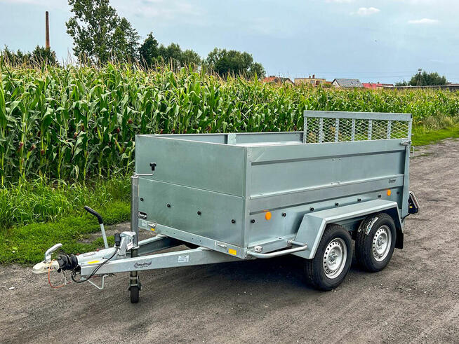 Przyczepa ciężarowa z trapem na budowę do quada traktorka