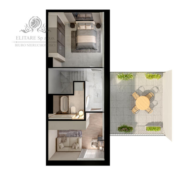 Mieszkanie Atrialne 82,50m2+ogr.17m2+ taras22,1m2+mp/ Jagodno