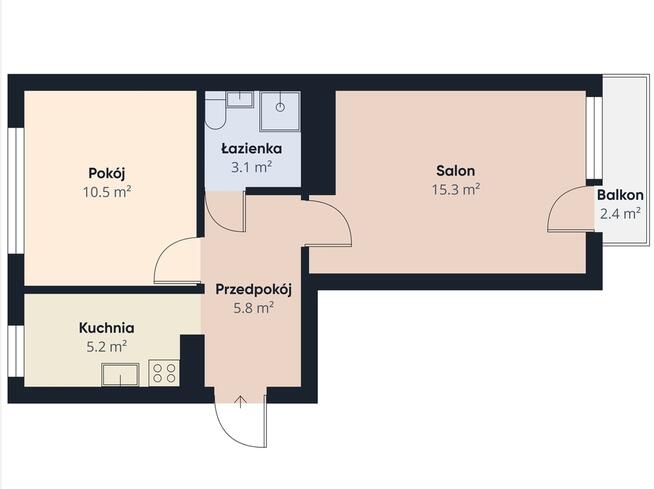 Ładne mieszkanie 2-pokojowe w dobrej lokalizacji