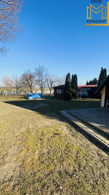 Domek z drewna na działce 1,08 hektara ze stawem !