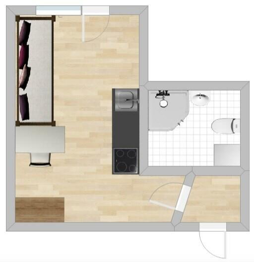 Estońska 40A, Fabryczna, studio z balkonem