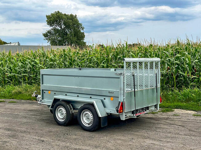 Przyczepa ciężarowa z trapem na budowę do quada traktorka