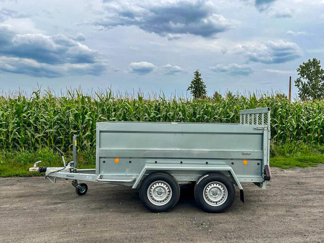Przyczepa ciężarowa z trapem na budowę do quada traktorka