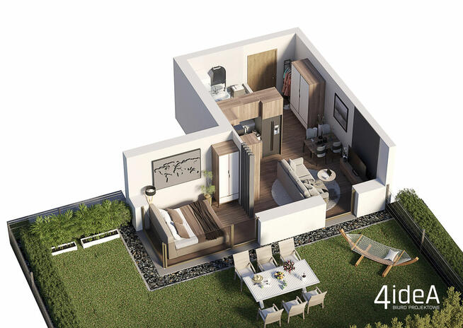 HIT ! 2 pokojowa kawalerka z dużym ogrodem.