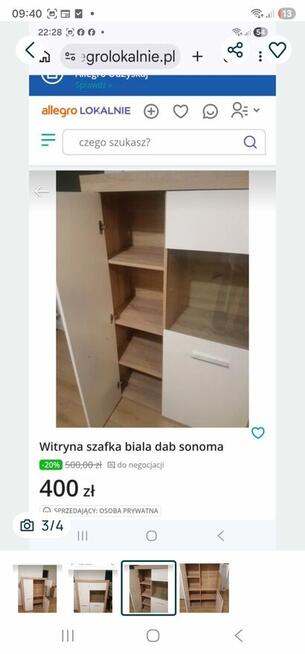 Szafka witryna biało sonoma