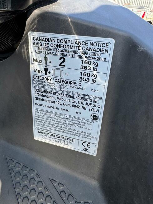 Skuter wodny Seadoo spark + przyczepka. Przebieg 31 mth