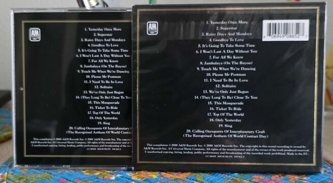 CD Carpenters - Gold - Greatest Hits. Pop Music 70 s USA