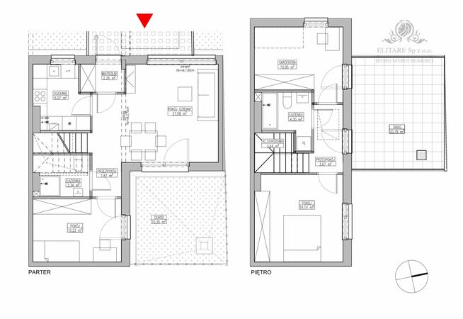 Mieszkanie Atrialne 81,54m2+ogr.16,36m2+ taras20,79m2+mp/ Jagodno