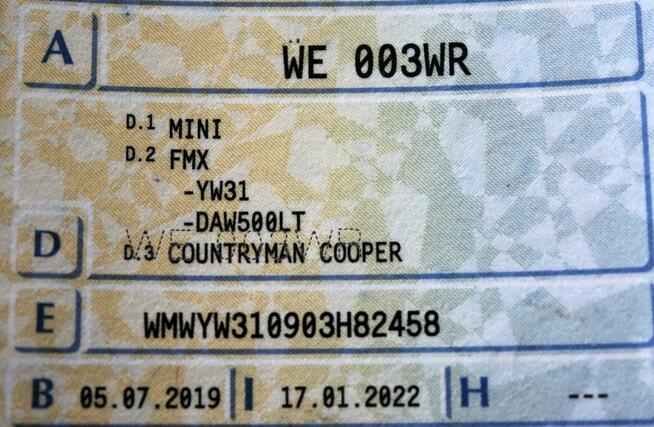 Mini Countryman Automat Cooper SalonPL Navi Tempomat LED El.Klapa Parktronic