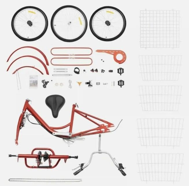 Nowy Rower trójkołowy 24 Czerwony - Darmowy kurier