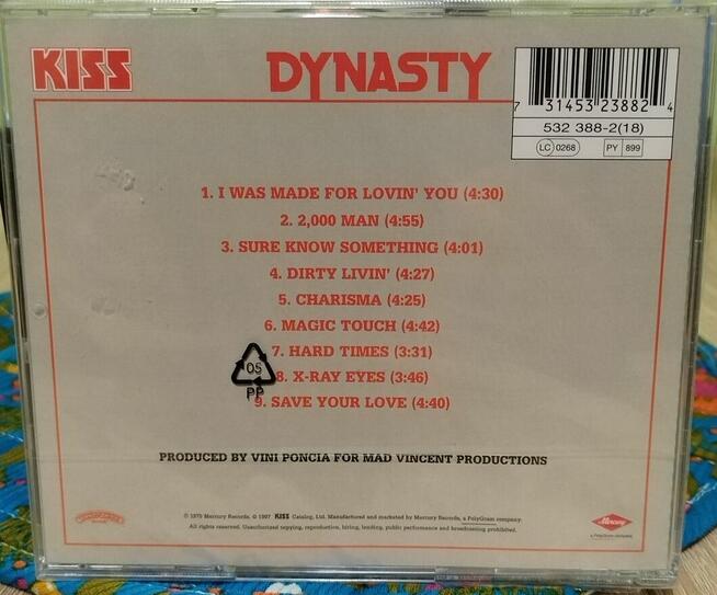 CD KISS - Dynasty. Glam Metal Rock 70s USA.