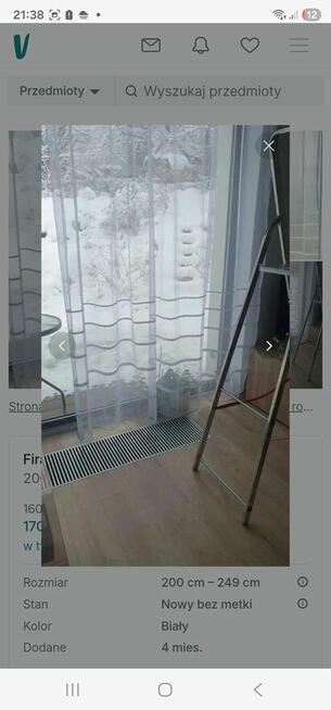 Firana 2 sztuki po 2 ,30 z taśmą marszczącą